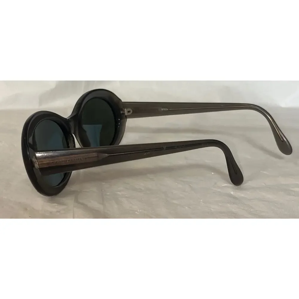 Vintage Giorgio Armani Oval Sunglasses Smoke Gray Italy GA Logo 54-20 140 Women
